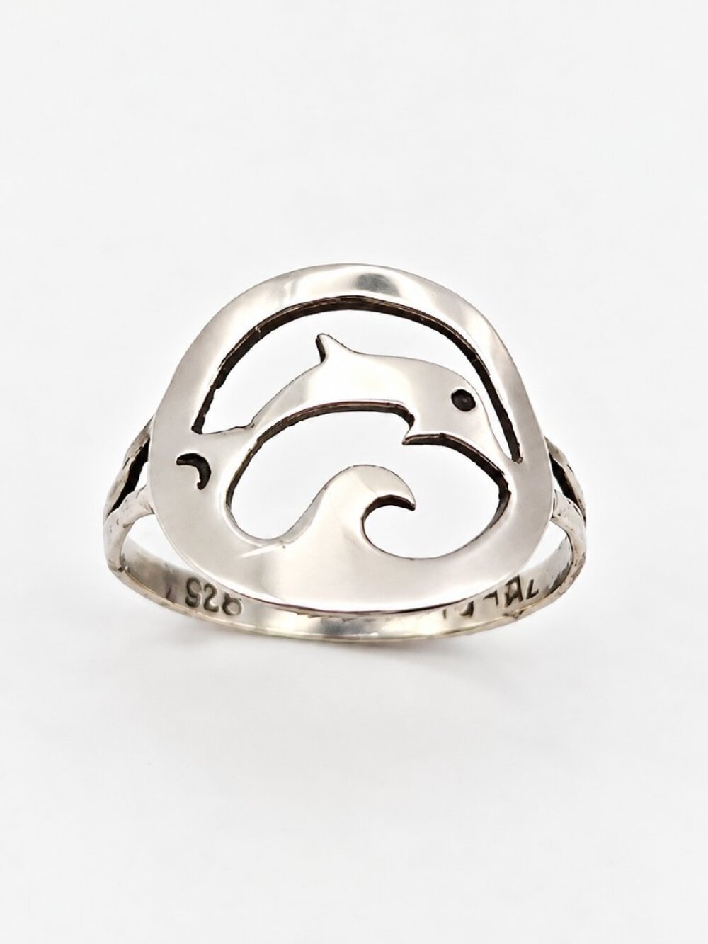 Vintage Taxco Sterling Silver Dolphin Ring Size 6.75